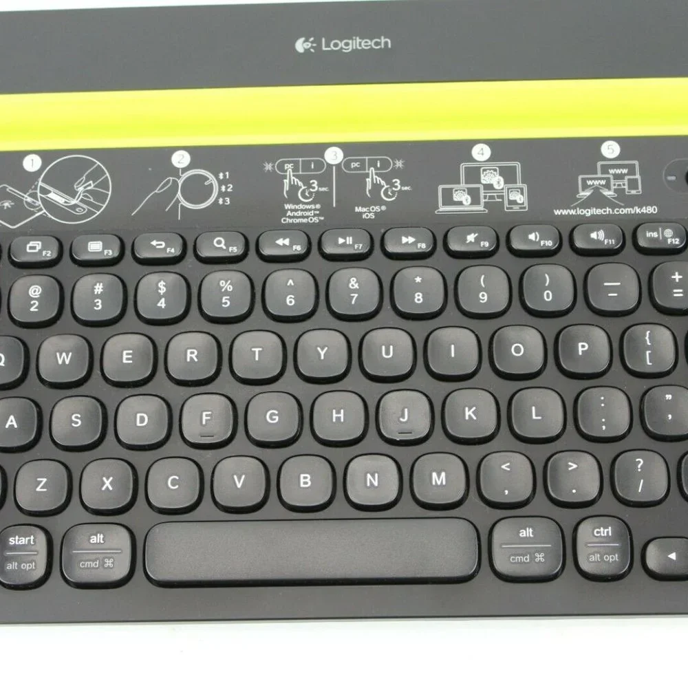 Logitech K480 920-006342 Black Bluetooth Wireless Mini Multi-Device Keyboard